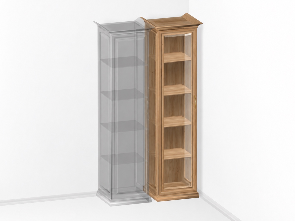 Шкаф-витрина одностворчатый для гостиницы серии «Elite» в цвете Орех Лион светлый